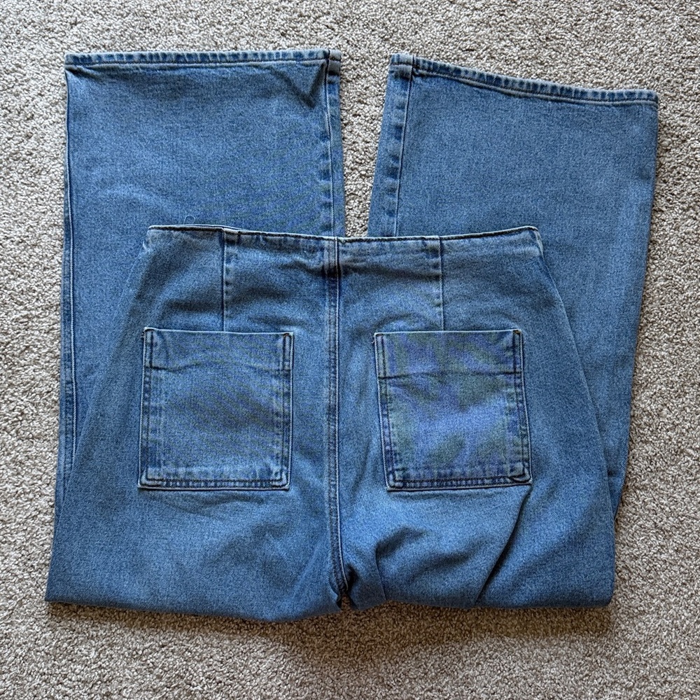 ZARA - Wide Leg : High Waisted Denim Jeans - Picture 8 of 9